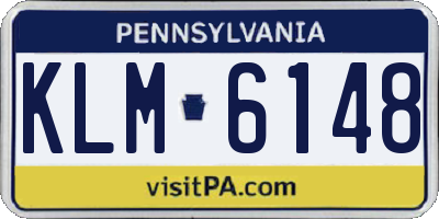 PA license plate KLM6148