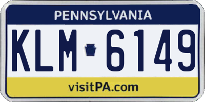 PA license plate KLM6149