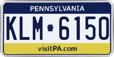 PA license plate KLM6150