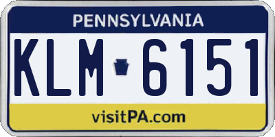 PA license plate KLM6151