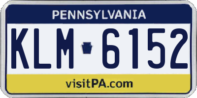PA license plate KLM6152