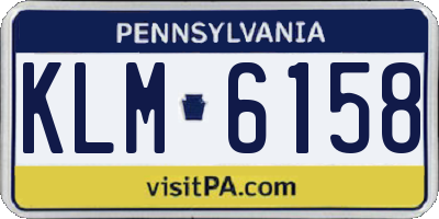 PA license plate KLM6158