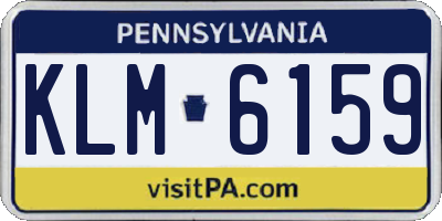 PA license plate KLM6159