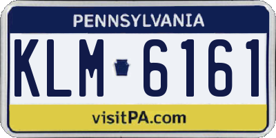 PA license plate KLM6161