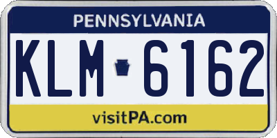 PA license plate KLM6162