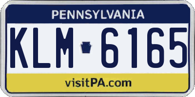 PA license plate KLM6165