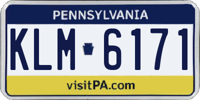 PA license plate KLM6171