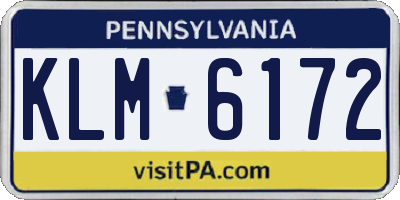 PA license plate KLM6172