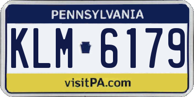 PA license plate KLM6179