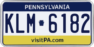 PA license plate KLM6182