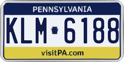 PA license plate KLM6188