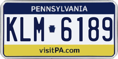 PA license plate KLM6189