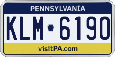 PA license plate KLM6190