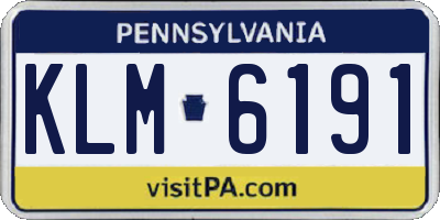 PA license plate KLM6191