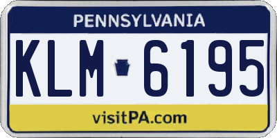 PA license plate KLM6195