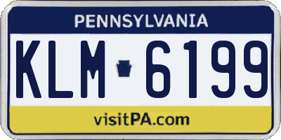 PA license plate KLM6199