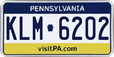 PA license plate KLM6202