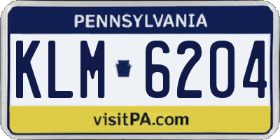PA license plate KLM6204