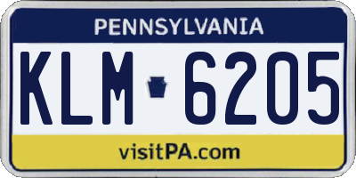 PA license plate KLM6205