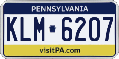 PA license plate KLM6207