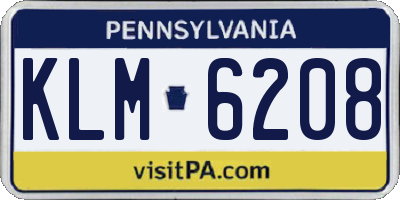 PA license plate KLM6208