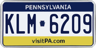 PA license plate KLM6209