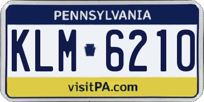 PA license plate KLM6210