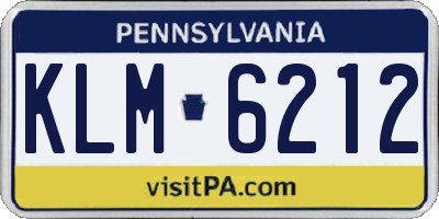PA license plate KLM6212