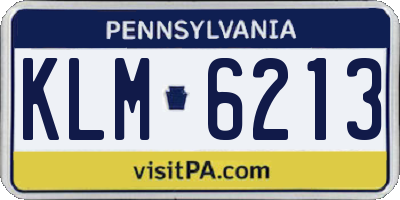 PA license plate KLM6213