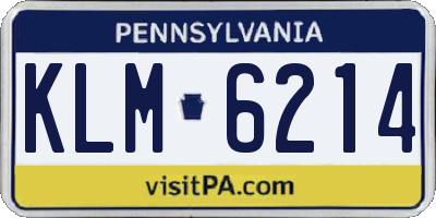 PA license plate KLM6214