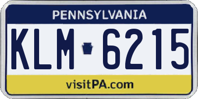 PA license plate KLM6215