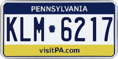 PA license plate KLM6217