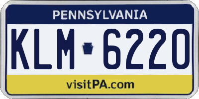 PA license plate KLM6220