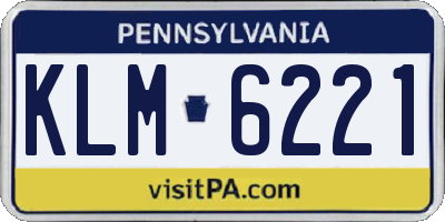 PA license plate KLM6221