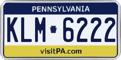 PA license plate KLM6222