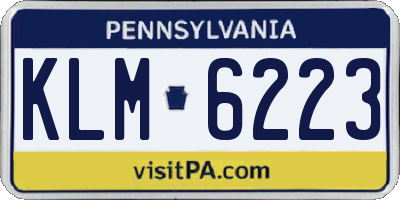 PA license plate KLM6223