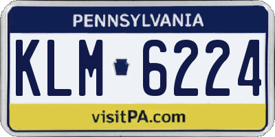 PA license plate KLM6224