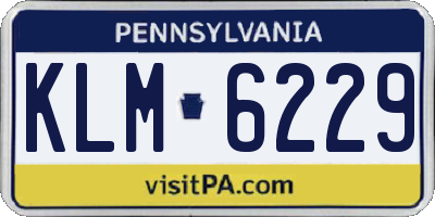 PA license plate KLM6229