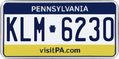 PA license plate KLM6230