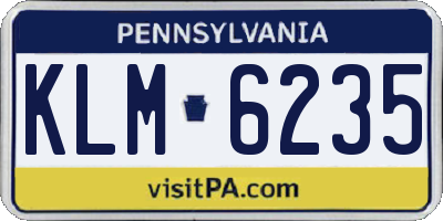 PA license plate KLM6235