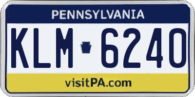 PA license plate KLM6240
