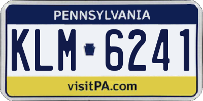 PA license plate KLM6241