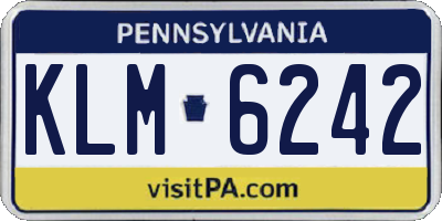 PA license plate KLM6242