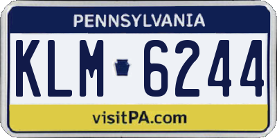 PA license plate KLM6244