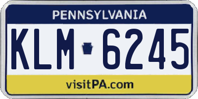 PA license plate KLM6245