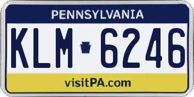 PA license plate KLM6246