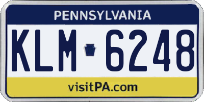 PA license plate KLM6248