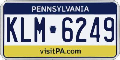 PA license plate KLM6249