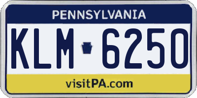 PA license plate KLM6250