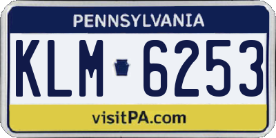 PA license plate KLM6253